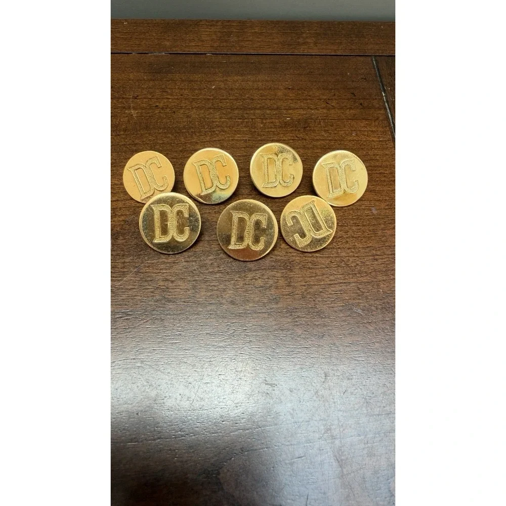 DC LIVERY Uniform Railroad Buttons NOBILITY - 7 LARGE Metal buttons - 2.4 cm